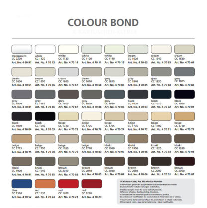 Akemi Color Bond Epoxy Color Chart